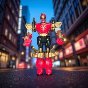 Power Ranger Crimson Thunder Triple Zord Morphin 6.5" Bandai 2002 Figure B3